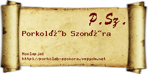 Porkoláb Szonóra névjegykártya